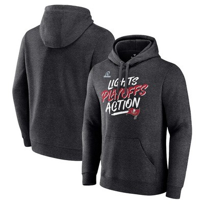 Men's Tampa Bay Buccaneers Charcoal 2021 NFL Playoffs Bound Lights Action Pullover Hoodie