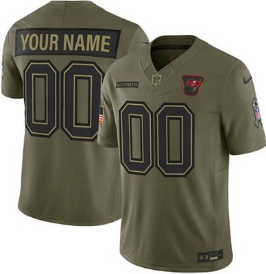 Men's Tampa Bay Buccaneers Custom Limited Green 2025 Salute To Service Jersey