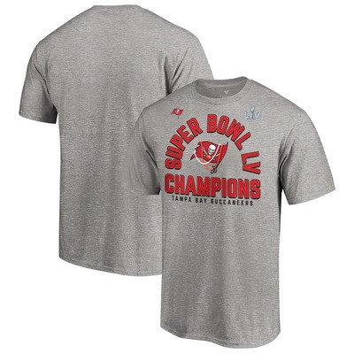 Men's Tampa Bay Buccaneers Gray 2021 Super Bowl LV Champions T-Shirt 210314