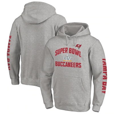 Men's Tampa Bay Buccaneers Gray 2021 Super Bowl LV Pullover Hoodie 210322
