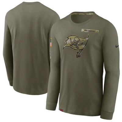 Men's Tampa Bay Buccaneers Olive 2021 Salute To Service Performance Long Sleeve T-Shirt