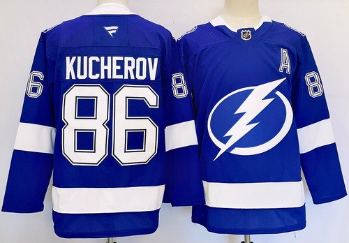 Men's Tampa Bay Lightning #86 Nikita Kucherov Blue Authentic Jersey