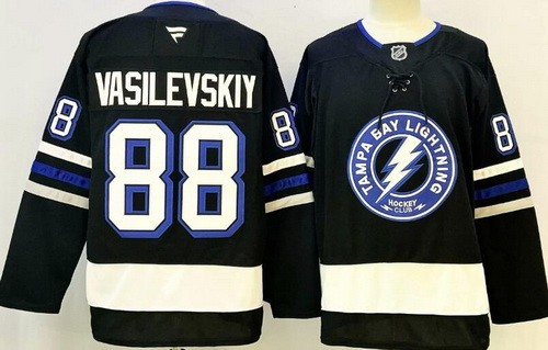 Men's Tampa Bay Lightning #88 Andrei Vasilevskiy Black Authentic Jersey