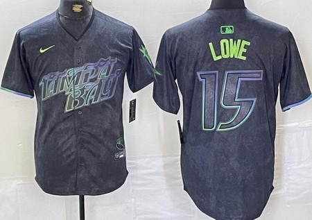 Men's Tampa Bay Rays #15 Josh Lowe Charcoal 2024 City Connect Limited Jersey