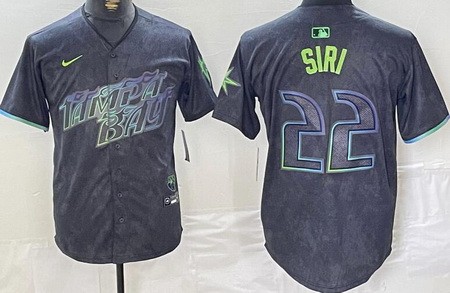 Men's Tampa Bay Rays #22 Jose Siri Charcoal 2024 City Connect Limited Jersey