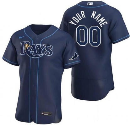 Men's Tampa Bay Rays CustomizedNavy Authentic Jersey