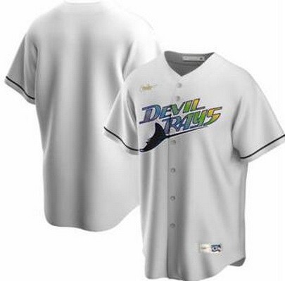 Men's Tampa Bay Rays CustomizedWhite Cooperstown Collection Cool Base Jersey