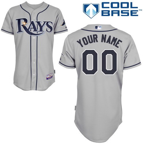Men's Tampa Bay Rays Customized Gray Cool Base Jersey