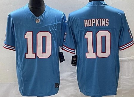 Men's Tennessee Titans #10 DeAndre Hopkins Limited Light Blue Throwback FUSE Vapor Jersey