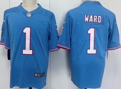 Men's Tennessee Titans #1 Cameron Ward Limited Light Blue Throwback Vapor Jersey