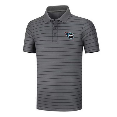 Men's Tennessee Titans Anthracite Collection Striped Performance Pique Polo