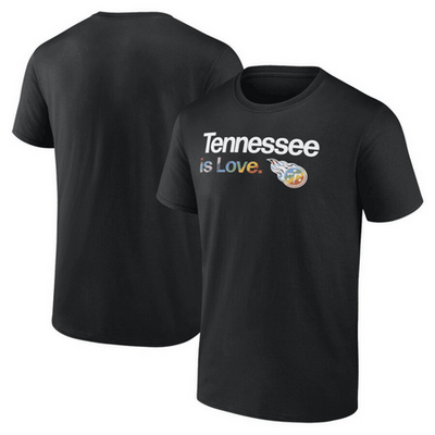 Men's Tennessee Titans Black City Pride Team V Neck T Shirt