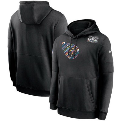Men's Tennessee Titans Black Crucial Catch Sideline Performance Pullover Hoodie