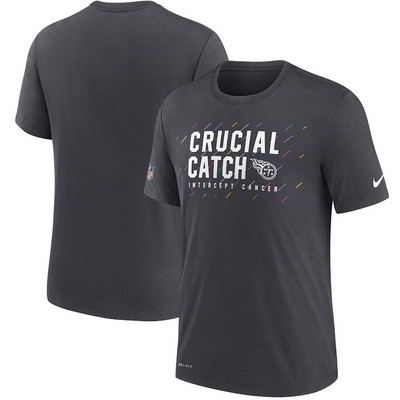 Men's Tennessee Titans Charcoal 2021 Crucial Catch Performance T-Shirt