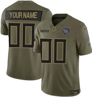 Men's Tennessee Titans Custom Limited Green 2025 Salute To Service Jersey