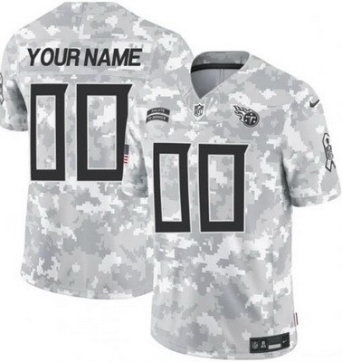 Men's Tennessee Titans Customized Limited Arctic Camo 2024 Salute to Service Jersey