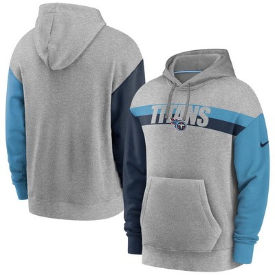 Men's Tennessee Titans Gray Heathered Heritage Tri Blend Pullover Hoodie