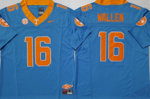 Men's Tennessee Volunteers #16 Morgan Wallen Blue FUSE College Football Jersey