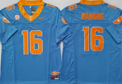 Men's Tennessee Volunteers #16 Peyton Manning Blue FUSE College Football Jersey