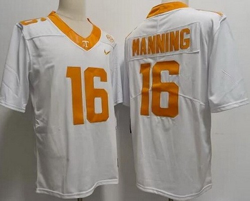 Men's Tennessee Volunteers #16 Peyton Manning White FUSE College Football Jersey