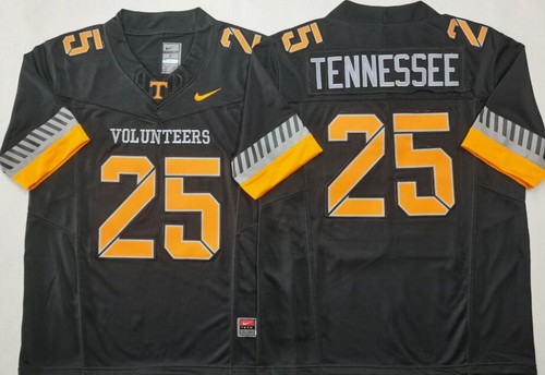 Men's Tennessee Volunteers #25 Tennessee Limited Black 2025 College Football Jersey