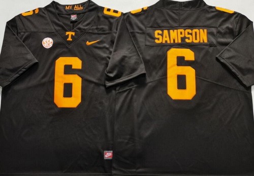 Men's Tennessee Volunteers #6 Dylan Sampson Black College Football Jersey