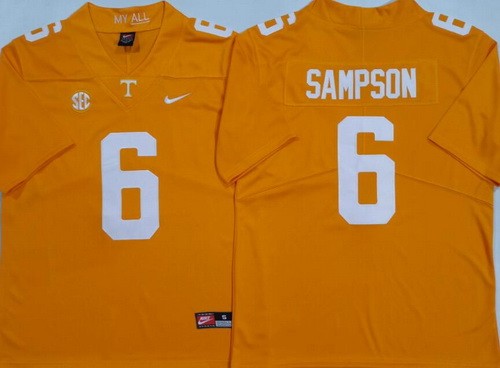 Men's Tennessee Volunteers #6 Dylan Sampson Orange College Football Jersey