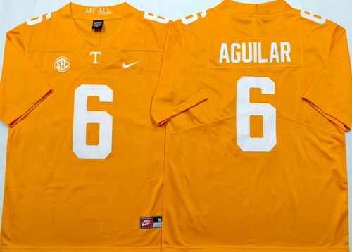 Men's Tennessee Volunteers #6 Joey Aguilar Orange College Football Jersey