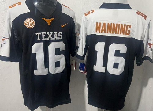 Men's Texas Longhorns #16 Arch Manning Black Alternate FUSE College Football Jersey