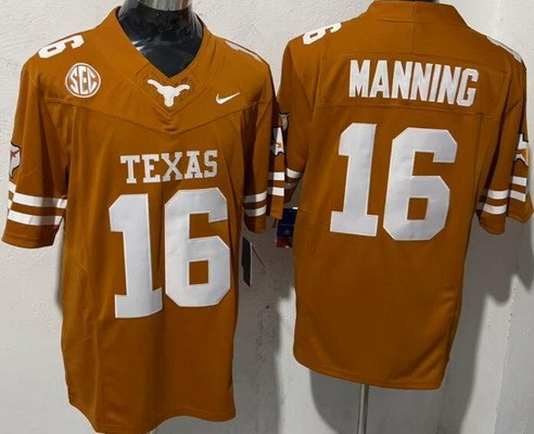 Men's Texas Longhorns #16 Arch Manning Orange 2024 College Football Jersey