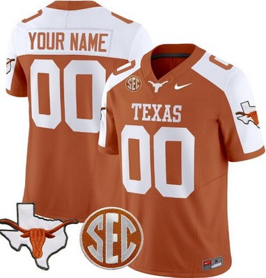 Men's Texas Longhorns Custom Limited Yellow Alternate Fashion FUSE College Football Jersey