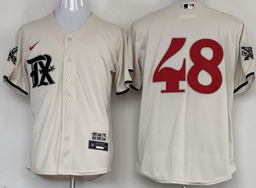Men's Texas Rangers #48 Jacob deGrom Cream 2023 City Cool Base Jersey