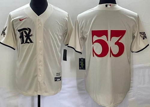Men's Texas Rangers #53 Adolis Garcia Cream 2023 City Cool Base Jersey