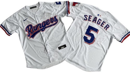 Men's Texas Rangers #5 Corey Seager White Limited Jersey