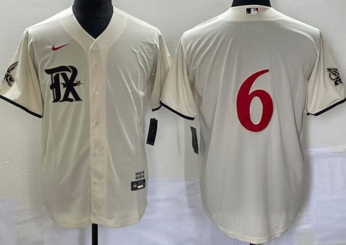 Men's Texas Rangers #6 Josh Jung Cream 2023 City Connect Cool Base Jersey