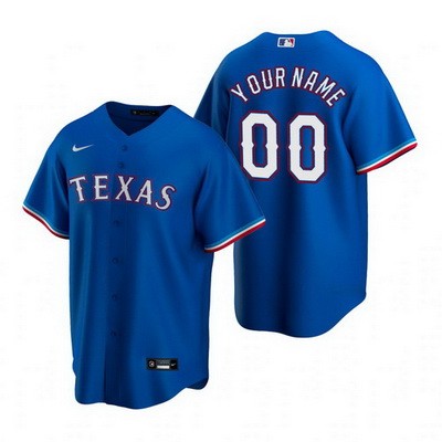 Men's Texas Rangers Customized Blue Alternate 2020 Cool Base Jersey
