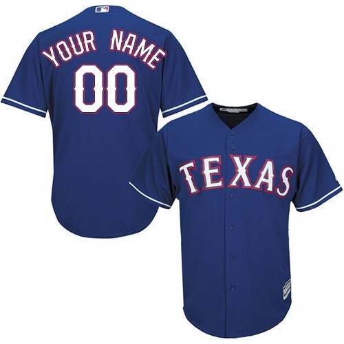 Men's Texas Rangers Customized Blue Cool Base Jersey