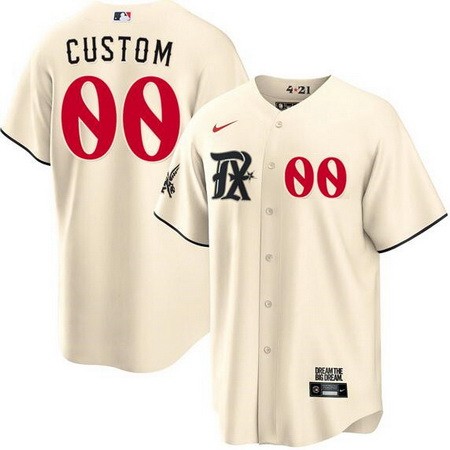 Men's Texas Rangers Customized Cream 2023 City Player Number Cool Base Jersey