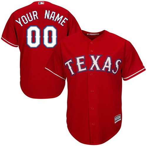 Men's Texas Rangers Customized Red Cool Base Jersey