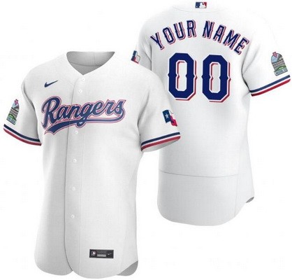 Men's Texas Rangers Customized White 2020 Inaugural Season Authentic Jersey