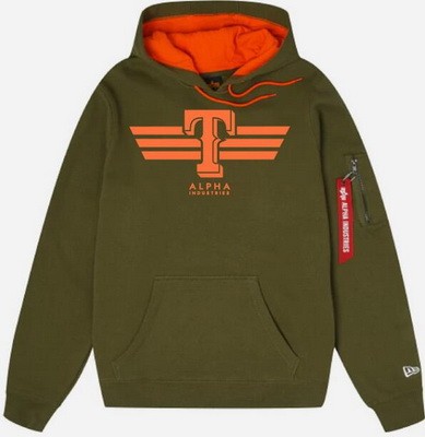 Men's Texas Rangers Green Alpha Industries Pullover Hoodie
