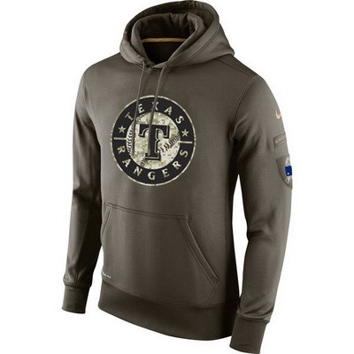 Men's Texas Rangers Green Salute To Service Printed Pullover Hoodie