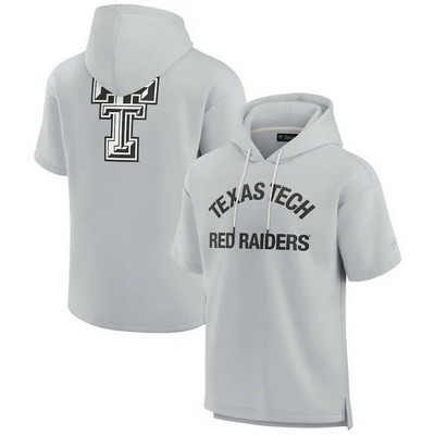 Men's Texas Tech Red Raiders Gray Super Soft Fleece Short Sleeve Hoodie