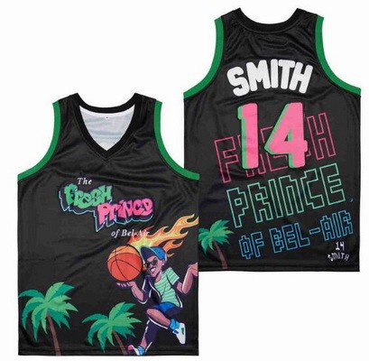 Men's The Fresh Prince Bel Air Academy #14 Will Smith Black Anniversary Basketball Jersey
