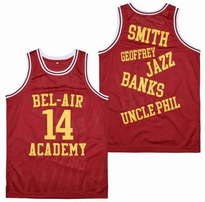 Men's The Fresh Prince Bel Air Academy #14 Will Smith Red 2022 Basketball Jersey