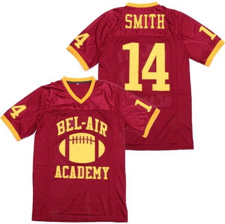 Men's The Fresh Prince Bel Air Academy #14 Will Smith Red Football Jersey