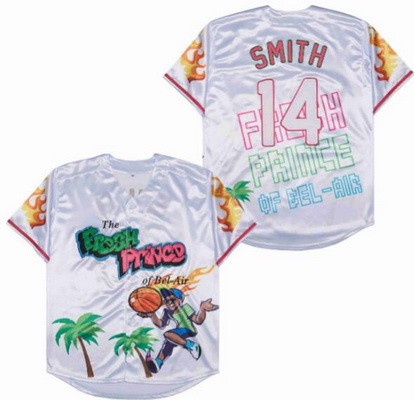 Men's The Fresh Prince Bel Air Academy #14 Will Smith White Anniversary Baseball Jersey