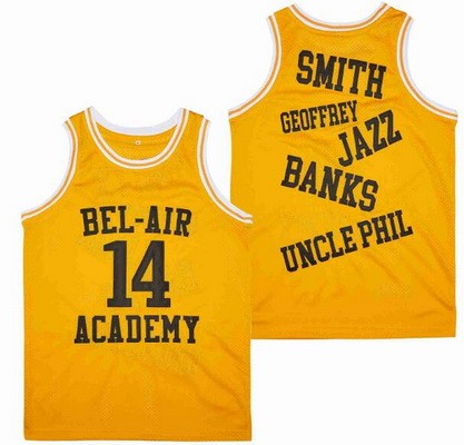 Men's The Fresh Prince Bel Air Academy #14 Will Smith Yellow 2022 Basketball Jersey