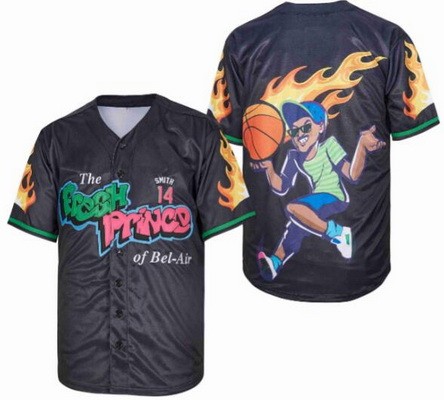 Men's The Fresh Prince Bel Air Academy Black Anniversary Baseball Jersey