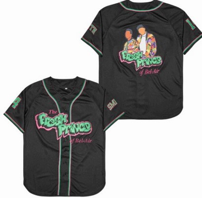 Men's The Fresh Prince Bel Air Academy Black Baseball Jersey